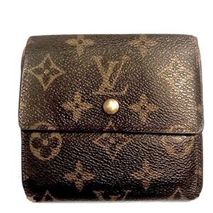 Louis Vuitton Monogram Compact Elise Snap Buttons Authentic Wallet
